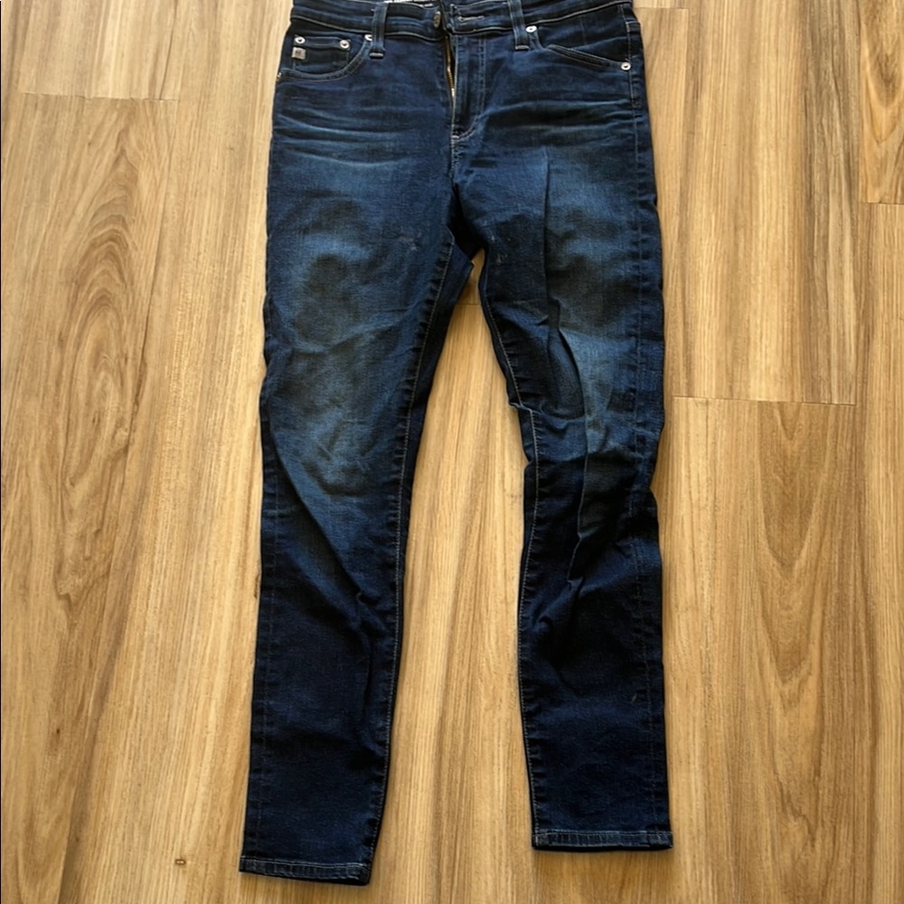 Women’s AG cropped skinny jeans.